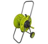 Hose Reel Eco Portable Cart Lime 50m - Portable Water Pipe Storage with 2 Wheels - Lightweight & Durable Freestanding Hose Holder for Outdoor Lawn & Garden - Heavy Duty Frost-Resistant Watering Reel