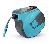 Hose Reel, Garden Hose Reel Retractable， 1/2" x 50 ft Wall Mounted Water Hose Reel Automatic Rewind, Any Length Lock