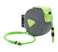 Hose Reel Wall Mountable Automatic Retractable Spray Nozzle Watering Garden PVC