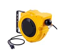 Hose Reels Industrial Hose Reel Electric Hose Reel Large Capacity Electric Hose Storage Reel with Automatic Rewind(Yellow,15M+1.5M)