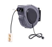 Hose Reels Industrial Hose Reel Electric Hose Reel Large Capacity Electric Hose Storage Reel with Automatic Rewind(Grey,15M+1.5M)