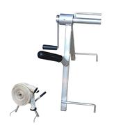 Hose Roller For Outside - Space Saving Feature, 15 Inch External Coil Device, Weatherproof Backyard Faucet Component, Durable Silver Metal Fastener Utility Tool For Yards & Gardening