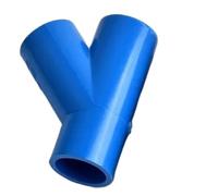 Hose splitter, 1pcs PVC Oblique Tee 45 Degree Connector Garden Irrigation 3 Way Joint Aquarium Watering Fittings(Blu,40 mm)