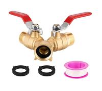 Hose Splitter 2 Way - Garden Hose Splitter | Water Pipe Adapter | Copper Tap Connection | Water Hose Splitter | Flowing Plug Adapter 3/4 Inch -GHT Thread for Patio House Outdoor Outdoor
