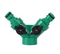 Hose Splitter Garden Water Tap Adapter Durable Two Way Pipe Divider with Control Valves for Gardening Car Washing Large Scale Irrigation Made of ABS Plastic Green Color 4.1 Inches