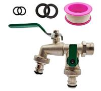 Hose Splitter | Outdoor Faucet with Double Spout,Leak-Proof Faucet with Double Nozzle for Garden, Courtyard, Kitchen, Washroom, Lawn, Laundry