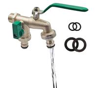 Hose Splitter,Outdoor Faucet with Double Spout | Leak-Proof Faucet with Double Nozzle for Garden, Courtyard, Kitchen, Washroom, Lawn, Laundry