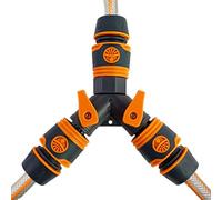 Hose Splitter | Three-Way Heavy Duty Connector with Shutoff Valves - Quick Connect Hose Fittings - for Beds Washing Car RV Camper Faucet Outdoor Lawn Backyard Pool Patio Vegetable