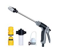 Hose Sprayer Nozzle - Heavy Duty Washing Tool, 33x18cm Industrial Metal Chassis, Leak-Proof Rubber Washer Seal, Reliable Outdoor Tool, Variable Mist to Flow | Water Sprayer for Vehicle Owners