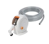 Hose Storage， Portable Hose Pipe Reel with 20M / 65 Feet Hosepipes, Adjustable Spray Nozzle, Compact and Lightweight for Watering Garden Pots Balconies(Orange)