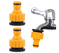 Hose Tap Connector 3/4 inch and 1/2 inch BSP 2in1 Plastic Outdoor Graden Hose Tap Connector Threaded Faucet Adapter (2Pack)