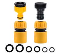 Hose Tap Connector Fitting, Outside Tap Connector 1/2 and 3/4 Outdoor Tap Kit & Hose Quick Connectors Faucet Adapter 3/4 Male Watering Hosepipe Nozzle Attachments for Garden Hosepipe