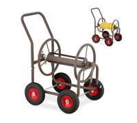 Hose trolley 4 Wheels Garden Hose Cart Metal Hose Reel Watering Trolley Portable