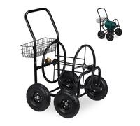 Hose trolley 4 Wheels Steel Frame Garden Hose Cart Water Hose Reel Lightweight