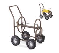 Hose trolley 4 Wheels Steel Frame Garden Hose Cart Water Hose Reel Rubber Wheels