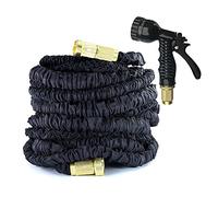 Hose Upgraded Expandable Garden Hose, Anti-Leakage, 3/4" Solid Brass Fittings, Flexible Water Hose, 7 Function Spray Included 100FT/30m/Black
