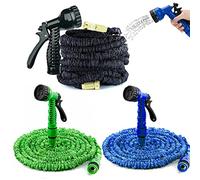 Hose Upgraded Extendable Garden Hose Pipe - 7 Function Spray Gun - Extra Strength & Solid Brass Fittings - The Ultimate No-Kink Flexible Water Hose for Spring/Summer (75FT-Green)
