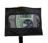 Hose Watering Timer Cover for Clear Front Window, Oxford Cloth Faucet Timer Protector for Outdoor Garden Lawn, Adjustable Insulated Case 31x40.4cm Black