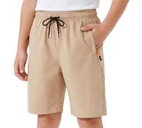 Hoseay Boys Shorts Kids Quick Dry School PE Short for 12-13 Years, Khaki