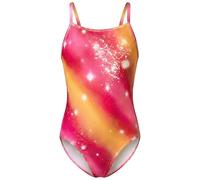 Hoseay Girls One Piece Swimsuit Kids Backless Swimming Costume Age 5-13 | with Adjustable Straps, Quick Dry Swimwear, Stretchable Gradient Colours Bathing Suits, Beach Swim Water Parks