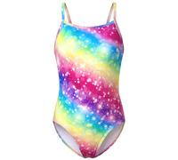 Hoseay Girls One Piece Swimsuit Kids Backless Swimming Costume Age 5-13 | with Adjustable Straps, Quick Dry Swimwear, Stretchable Gradient Colours Bathing Suits, Beach Swim Water Parks