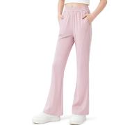 Hoseay Girls Trousers UPF 50+ Ice Silk Jogger Sweatpants High Waisted with Pockets Kids Quick-Drying Thin Flared Trousers Breathable Summer Stretchy Pants Casual Sports Age 7-8 Years, Pink