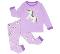 Hoseay Kids Pyjamas Set Girls Cotton Horse Long Sleeve Tops and Bottoms Sets Soft Pjs Suit 2 Pieces Nightwear Children Casual Sleepwear Girl Loungewear Outfit for Kid 7-8 Years, Purple