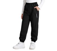 Hoseay Kids Waterproof Outdoor Trousers Boys Girls Rain Pants 7-14 Years | Reflective Strips, Trekking, Windproof, Elastic Waist Hiking Joggers, with Mesh Lining, Camping Travel, Spring Autumn