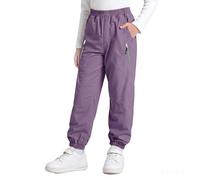 Hoseay Kids Waterproof Outdoor Trousers Boys Girls Rain Pants 7-14 Years | Reflective Strips, Trekking, Windproof, Elastic Waist Hiking Joggers, with Mesh Lining, Camping Travel, Spring Autumn