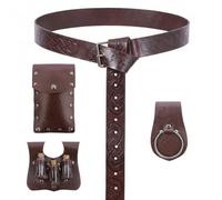 HOSEBS 4Pcs Medieval Belt Accessories Set- Renaissance Viking Pouch&Wizard's Potion Bottle for Halloween LARP Cosplay (Dark brown)