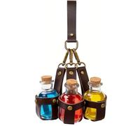 HOSEBS Medieval Belt Renaissance Accessories - Vintage Witch Props with Faux Leather Belt Loops for Halloween LARP Costume, Brown-a, Standard