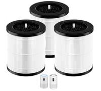 HOSECES M05 3-Pack True HEPA Replacement Air Filter Compatible with MOOKA M05 B-D02, KOIOS B-D02L, VEWIOR B-D02U Air Purifiers, 3-in-1 with Activated Carbon Filter