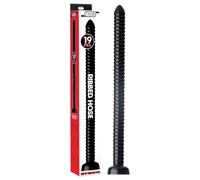 HOSED Ribbed Hose 19 - Black Suction Cup Anal Dildo
