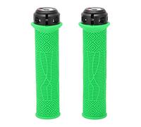 HOSEONFN Bike Handle Grips, Ergonomic Design, Anti-Slip Texture, High Quality Rubber, Locking Rings, Hollow Vibration Reduction, for Mountain Road Bikes (Green)