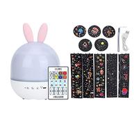 HOSEONFN Cute USB Rechargeable Projection Lamp, for Bluetooth Music Night Light, 360 Degree Rotating Remote Control, Portable Bedroom Decor, Kids Gift Idea (Rabbit)