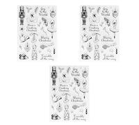 HOSEONFN for Clear Stamps, for Christmas Themed Pattern, TPR Transparent, DIY Scrapbooking Stamps, for Embossing Card Making, 3Pcs Set