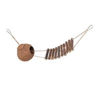 HOSEONFN for Parrot, for Bird Nest, Hideaway House, Coconut Shell, Hanging Pet House, with Climbing Rope Ladder, Durable and Safe Design, for Small Birds, Eco-Friendly Mate