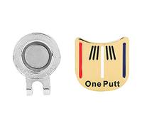 HOSEONFN One Putt Durable Metal Golf Mini Magnetic Ball Marker Golfer Hat Visor Clip Accessory (Gold Color Strips)