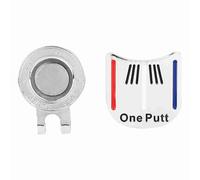 HOSEONFN One Putt Durable Metal Golf Mini Magnetic Ball Marker Golfer Hat Visor Clip Accessory (Silver Color Strips)