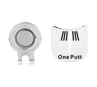 HOSEONFN One Putt Durable Metal Golf Mini Magnetic Ball Marker Golfer Hat Visor Clip Accessory (Silver White Strip 1)