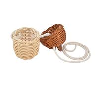 HOSEONFN Rattan Basket Bag 7x13cm Size Length Mini Portable Light Weight Strong Toughness Manual Rattan Photography Bag