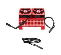 HOSEONFN RC Motor, Dual Cooling Fan Heat Sink, Aluminum Alloy, 5 to 7.4V, for 1/5 RC Accessories The title has a total of 73 characters, which meets the beginning of the core (Red)