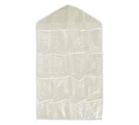 HOSEONFN Wall Closet Hanging Organizers Over The Door Storage Bag Polyester Hanging Shelves Pocket for Bedroom Living Room (Beige)