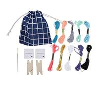 HOSEONFN Weaving Card Tablet Set, for DIY Craft, Hand-Made Embroidery Thread, Paper Loom with Shuttle, Creative Weaving Tool, Complete Craft Kit