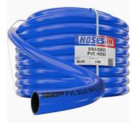 Hoses UK 10mm Id Pvc Reinforced Braided Blue Hose X 40 Metre For Water, Airline, Compressor, Drain Down