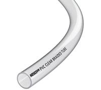 Hoses UK 19mm Id Pvc Reinforced Braided Clear Hose X 5 Metres For Water, Airline, Compressor, Drain Down