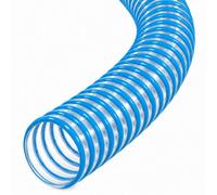 Hoses UK Blue Water Butt Hose 45mm X 50M Clear Wall Corrugated Pvc Flexible Reinforced Rainwater Harvesting Downpipe Connector Pond Pump