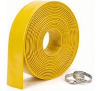 Hoses UK Layflat Discharge Hose Pipe Yellow 76mm Id Pvc Polyester Reinforced Submersible Pump Compatible, 30M And 2 Hose Clips
