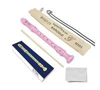 HOSEYIN Soprano Recorder Baroque style German style C Key 8 Holes Soprano Recorder for Beginners Kids students (Baroque, Pink)