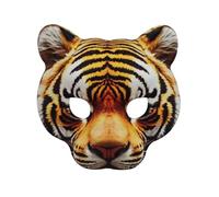 Hosfairy 1Pcs Half Face Tiger Mask Masquerade Tiger Mask Cosplay Costume Prop for Halloween Carnival Party (Yellow)